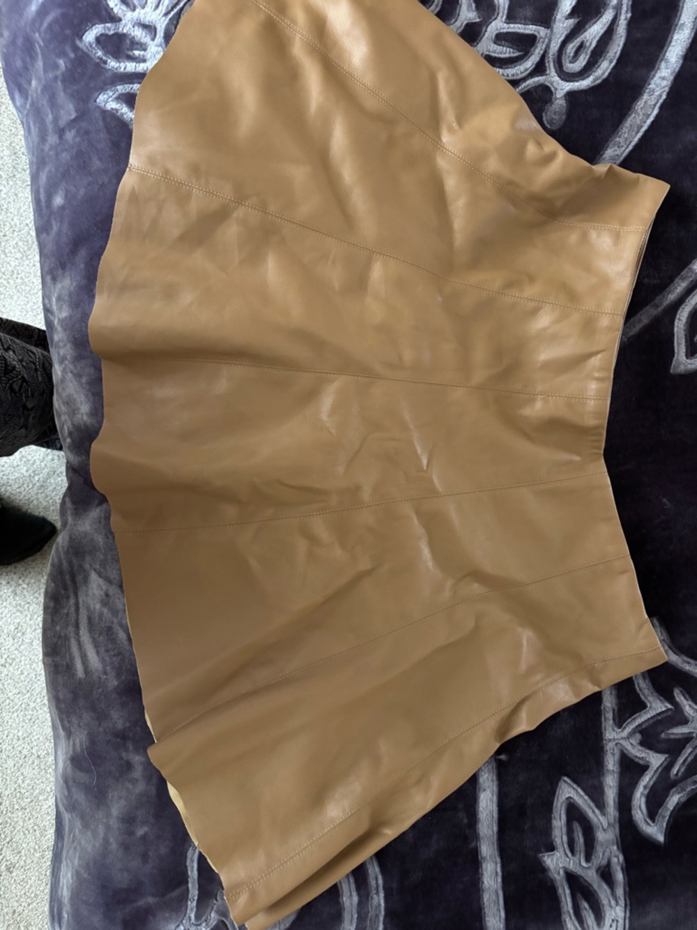 House of Harlow 1960 Tan Vegan Leather Mini Skirt